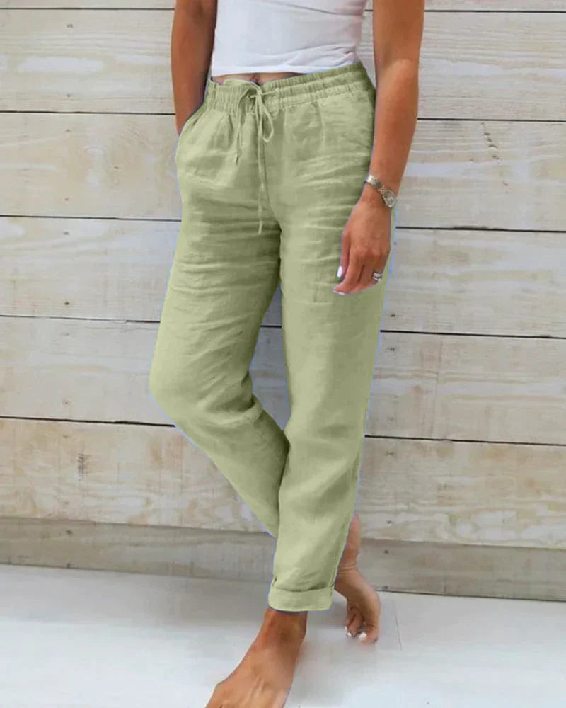 Noémie - Stijlvolle Linnen Broek
