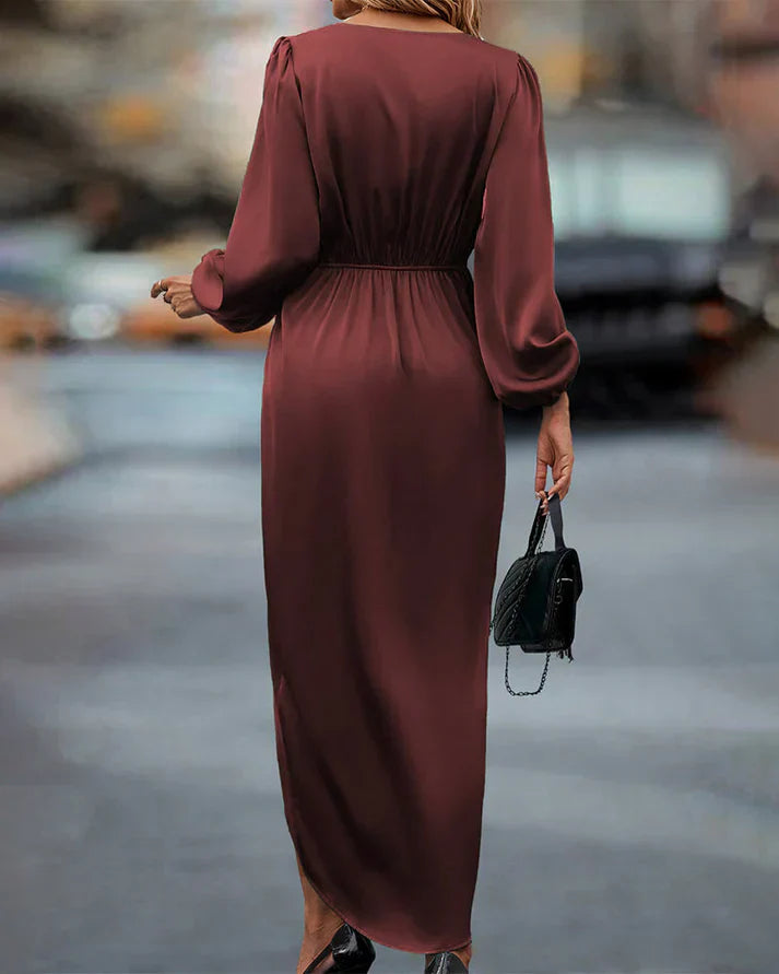 Seraphina - Sophisticated Satin Midi Dress