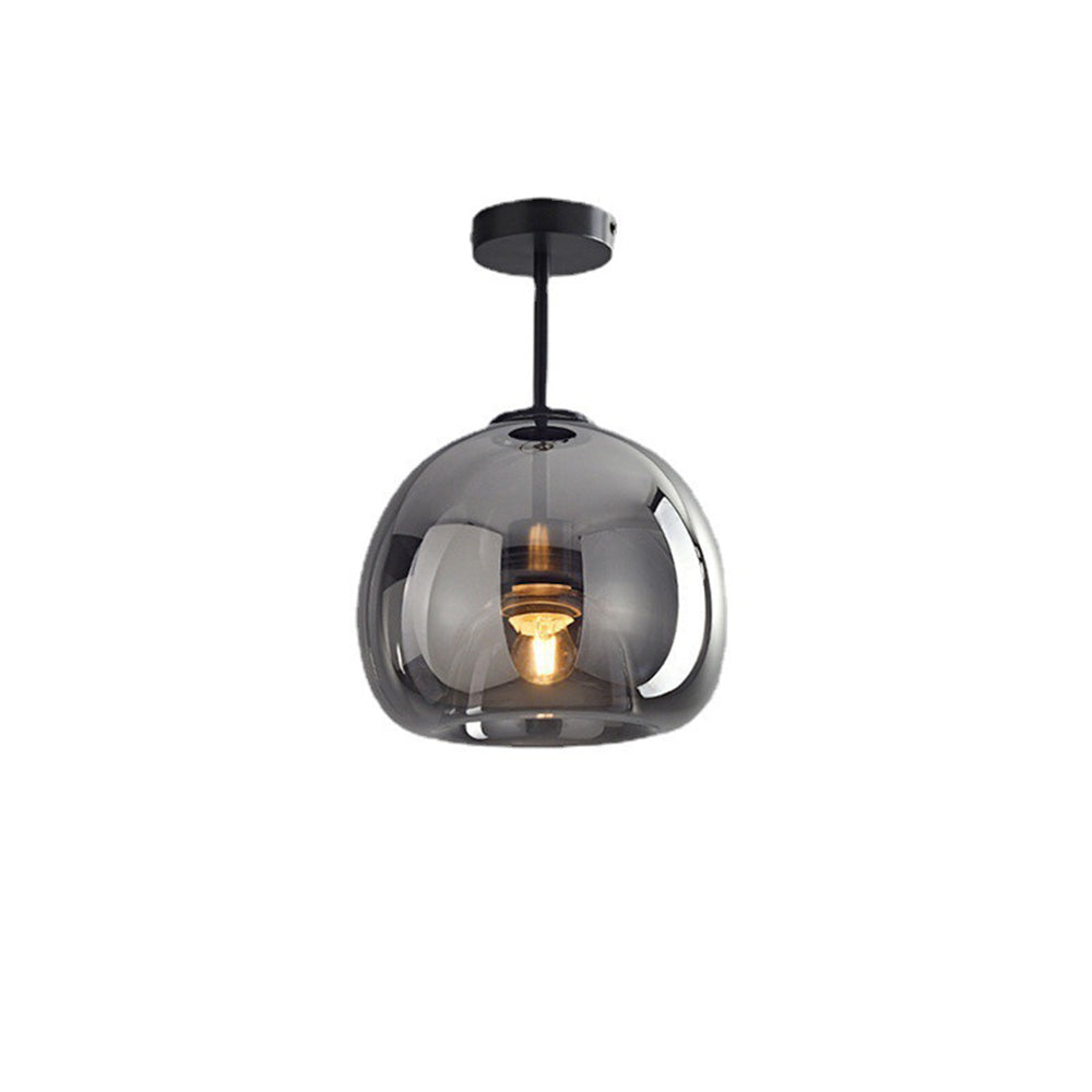 Noraya | Modern Copper Glass Ceiling Light with E27 Fitting for Hallway and Bedroom Lighting
