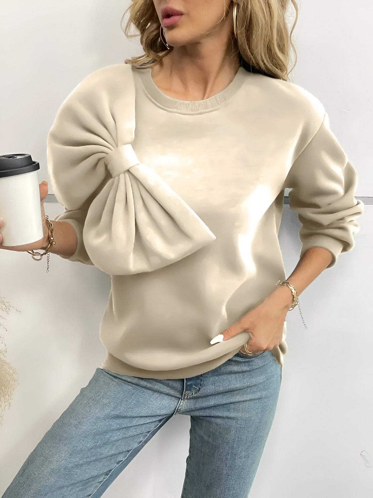 Blue - Sweatshirt met Strik