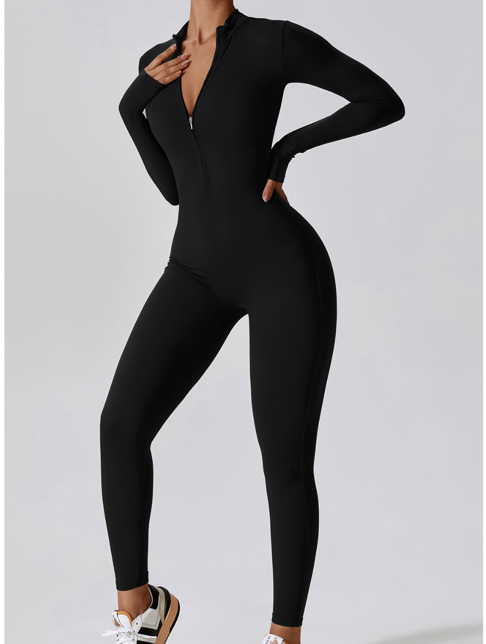 Fayenne - Shaping Yoga Fitness Jumpsuit met Lange Mouwen