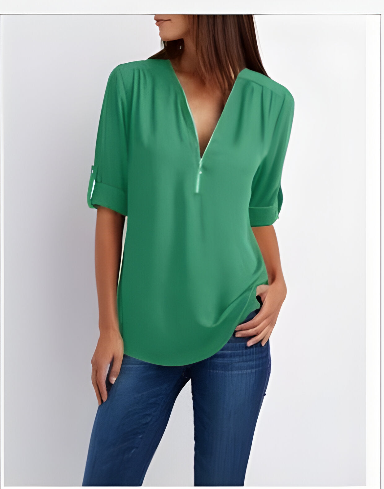 Amaya - Stijlvolle Blouse met Halve Rits