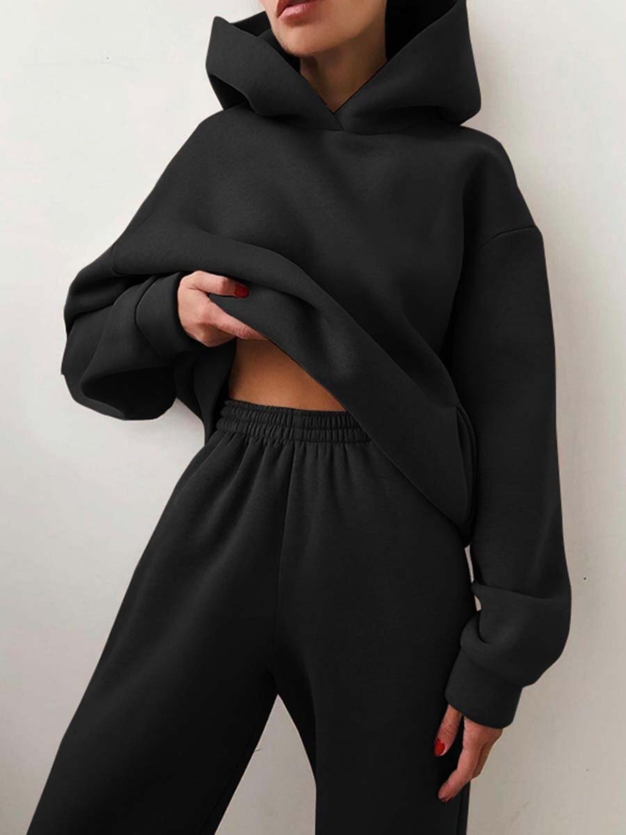 Dames Oversized 2-delig Joggingpak β Hoodie met capuchon & sweatpants, huispak voor loungewear en streetwear
