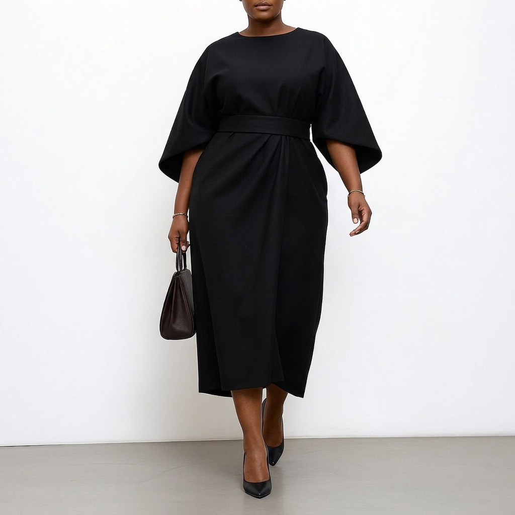 Dames Maxi Jurk met Vleermuismouwen