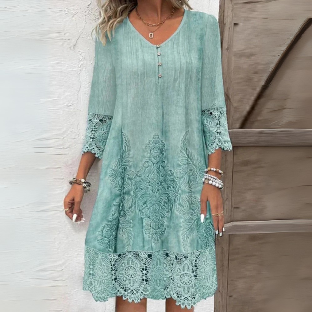 Katoenen Zomerjurk met V-Hals voor Dames – Luchtig en Comfortabel Design