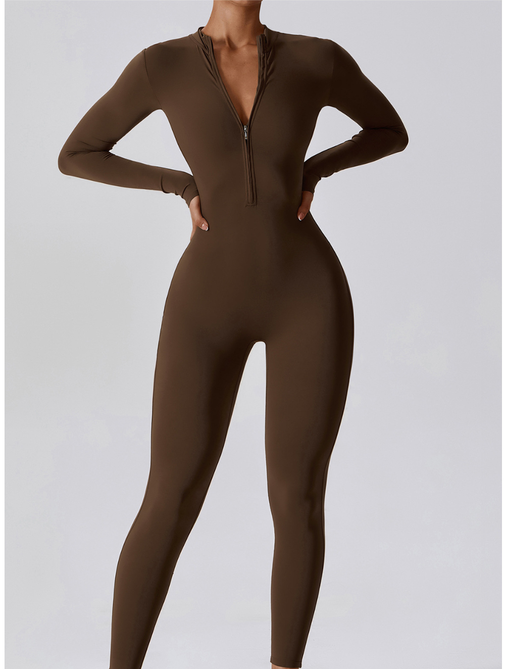 Fayenne - Shaping Yoga Fitness Jumpsuit met Lange Mouwen