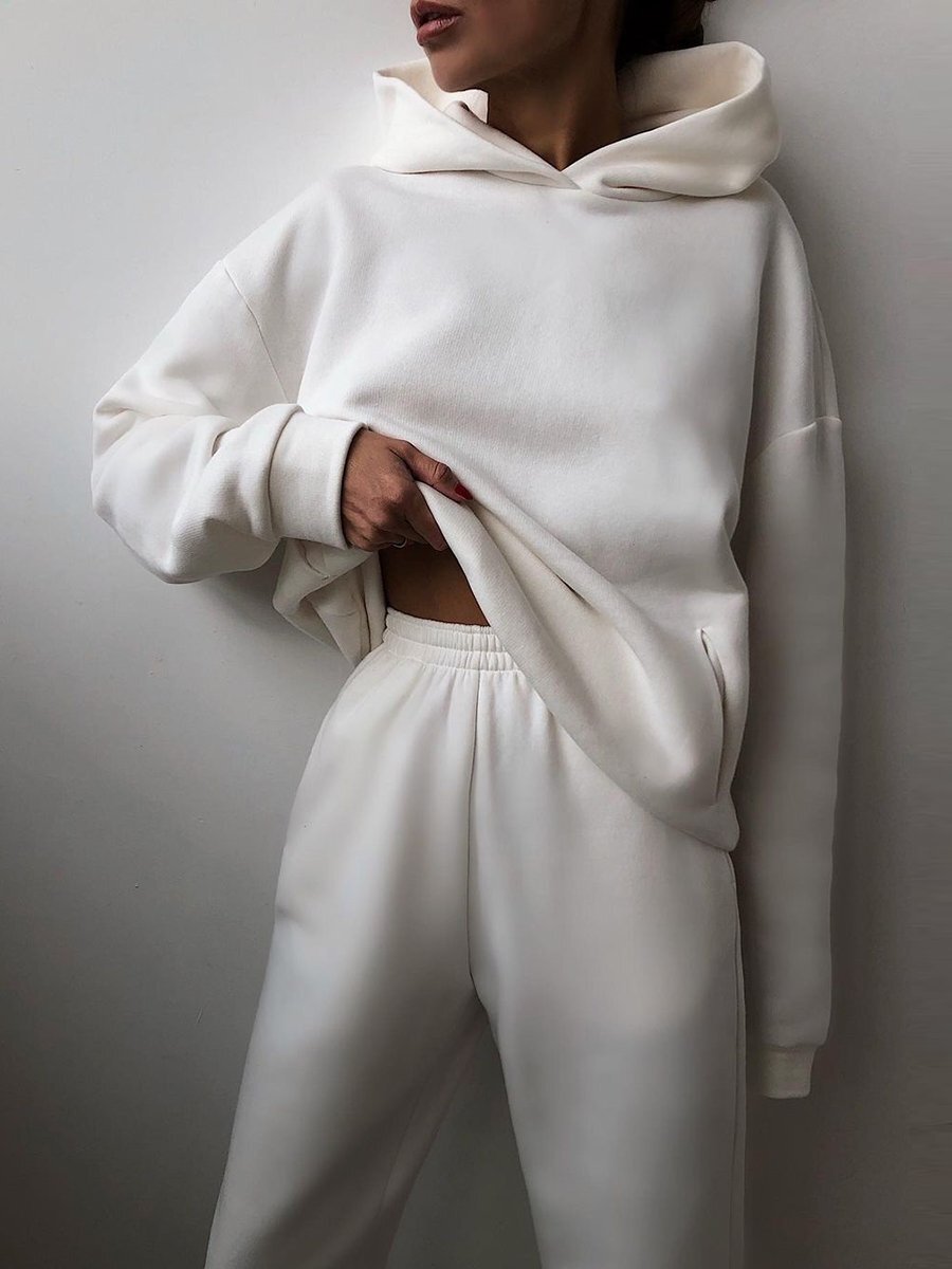 Dames Oversized 2-delig Joggingpak β Hoodie met capuchon & sweatpants, huispak voor loungewear en streetwear