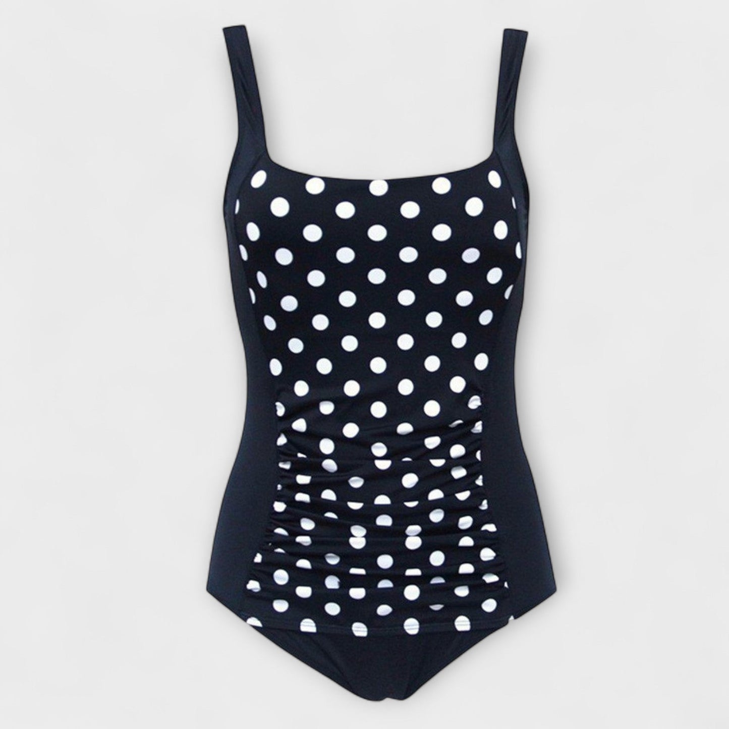 Dames Getailleerd Badpak – Retro Stijl met Vierkante Halslijn, Geschikt voor Zomer en Strandactiviteiten