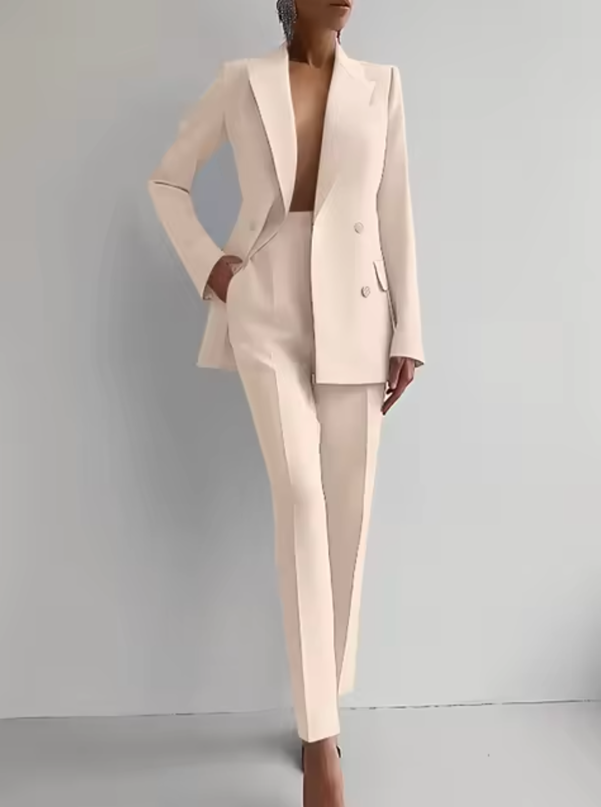 Mariza – Trendy Blazer en Broek met Plooien