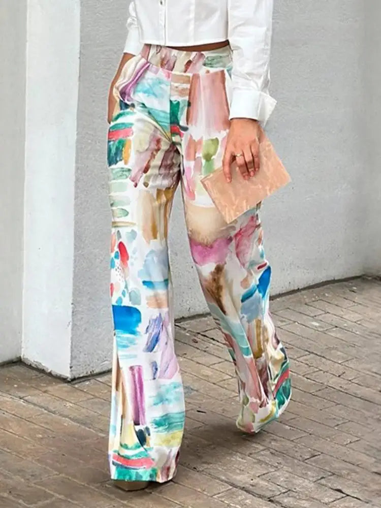 Elodie - Broek met Hoge Taille en Rechte Pijpen