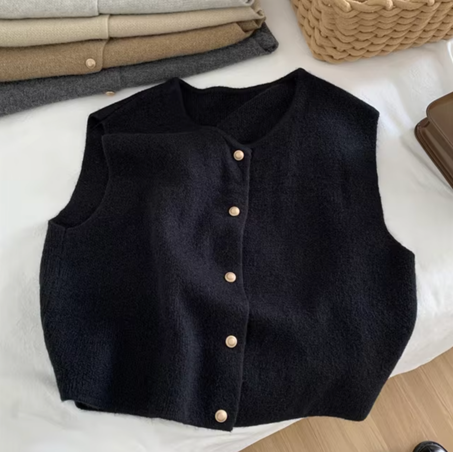 Aura - Gebreid Mouwloos Vest