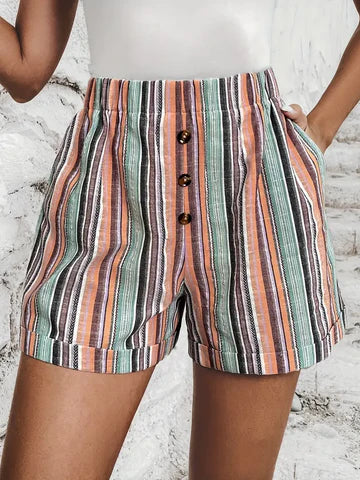 Felice - Korte Broek met Contrasterende Strepen