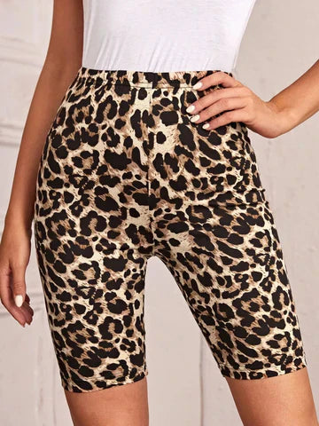 Lynn - Sportieve Wielershort met Luipaardprint