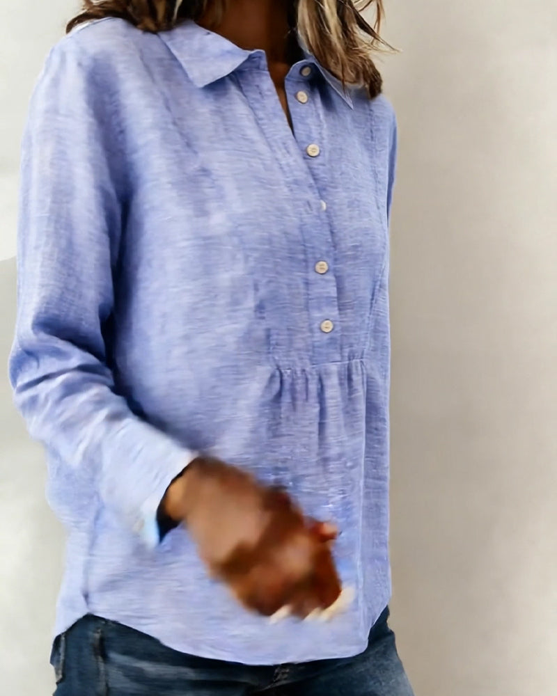 Dames Slim Fit Blouse – Met Kraag, Geschikt voor Werk en Dagelijks Gebruik