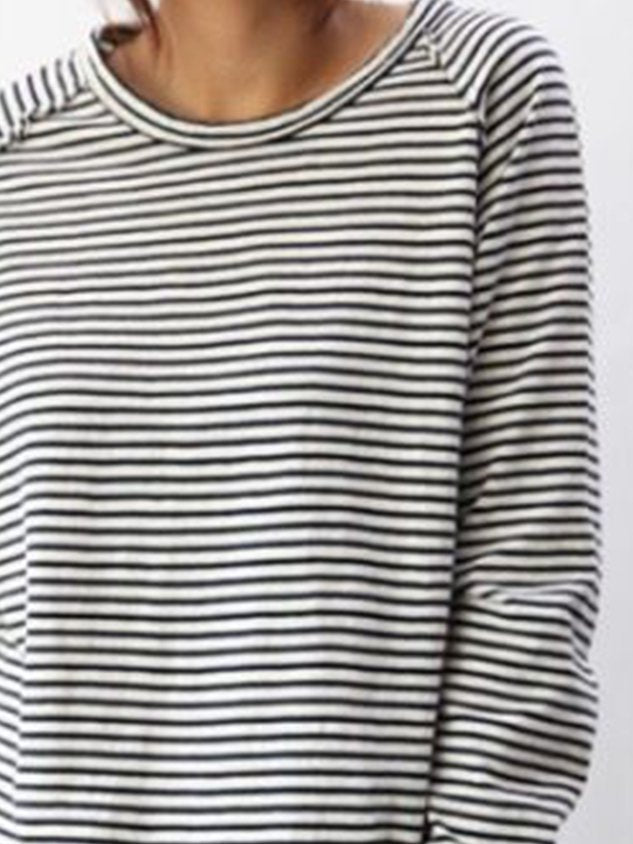 Dames Gestreepte Casual Longsleeve Shirt – Zacht Katoen, Perfect voor Lente en Herfst