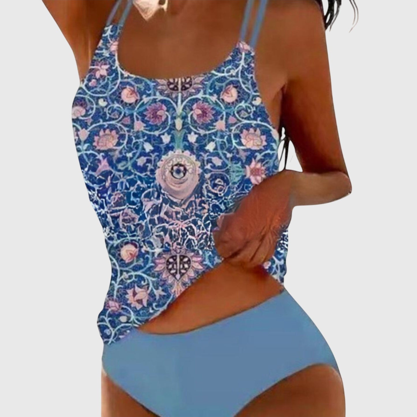 Dames Getailleerde Tankini – Geschikt voor Zomer, Met Verstelbare Bandjes