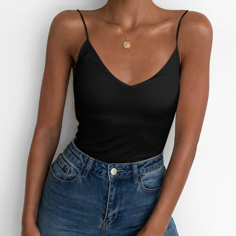 Evelyne - V-Hals Spaghetti Top