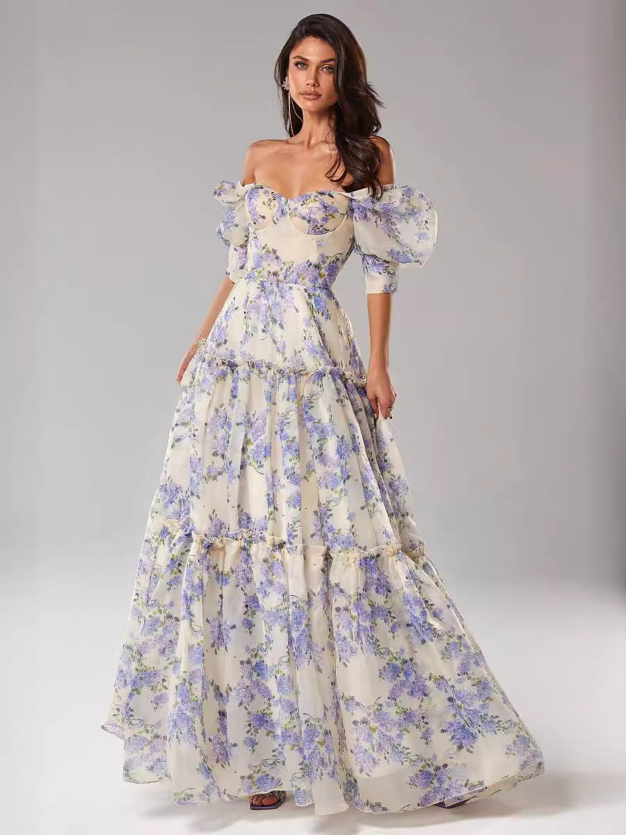 Eliora - Fleurige Jurk met Strikdetails