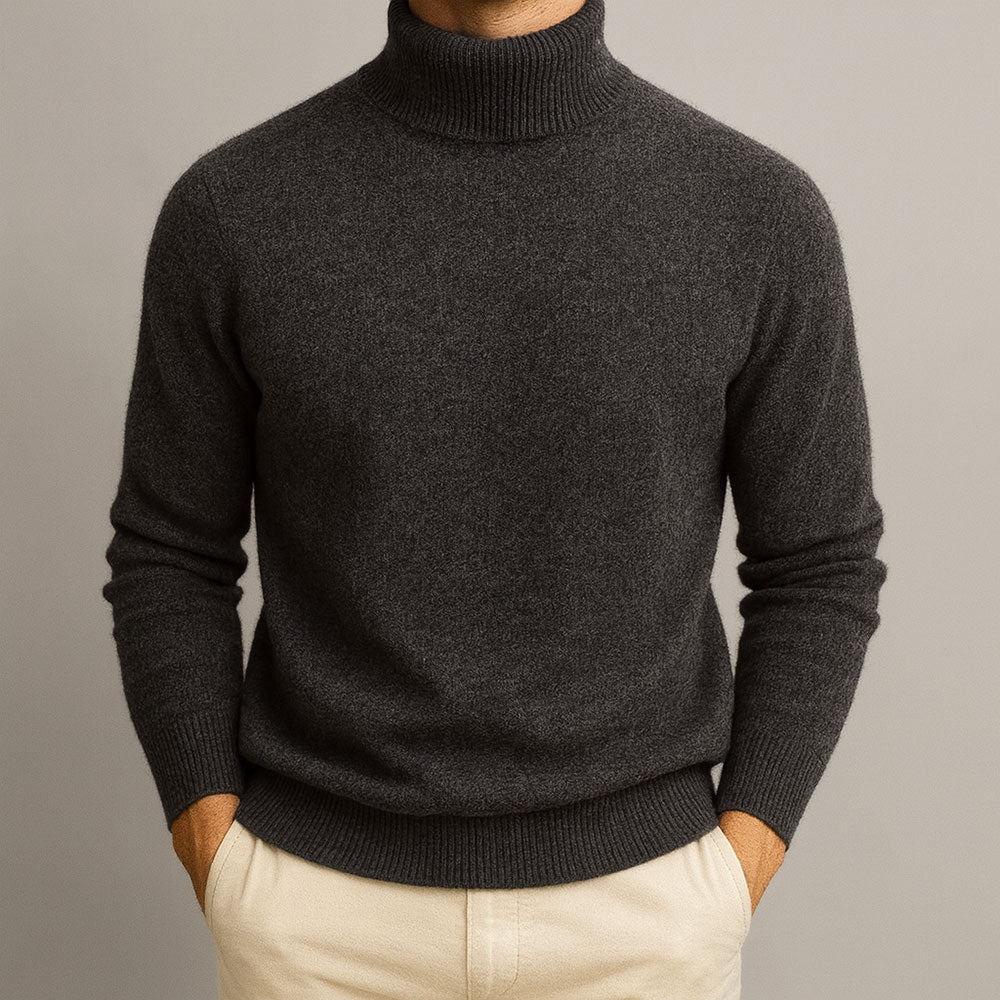 Heren Getailleerde Turtleneck – Geschikt voor Lente en Herfst, Perfect voor Casual en Werkgebruik