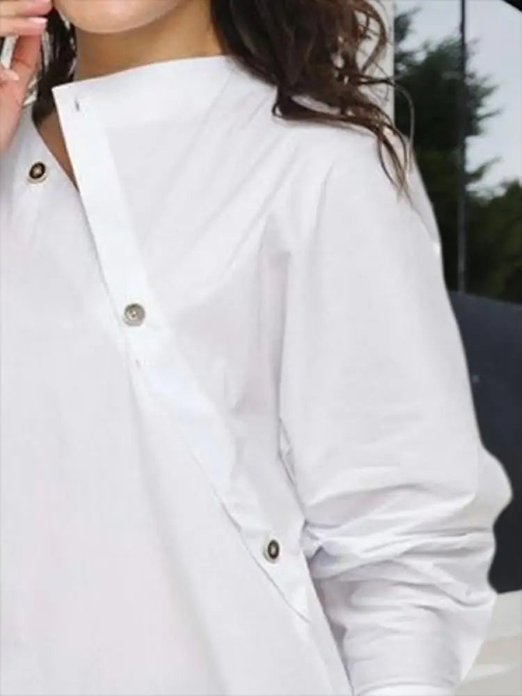 Elowen - Casual Wit Shirt met Lange Mouwen voor Lente en Zomer