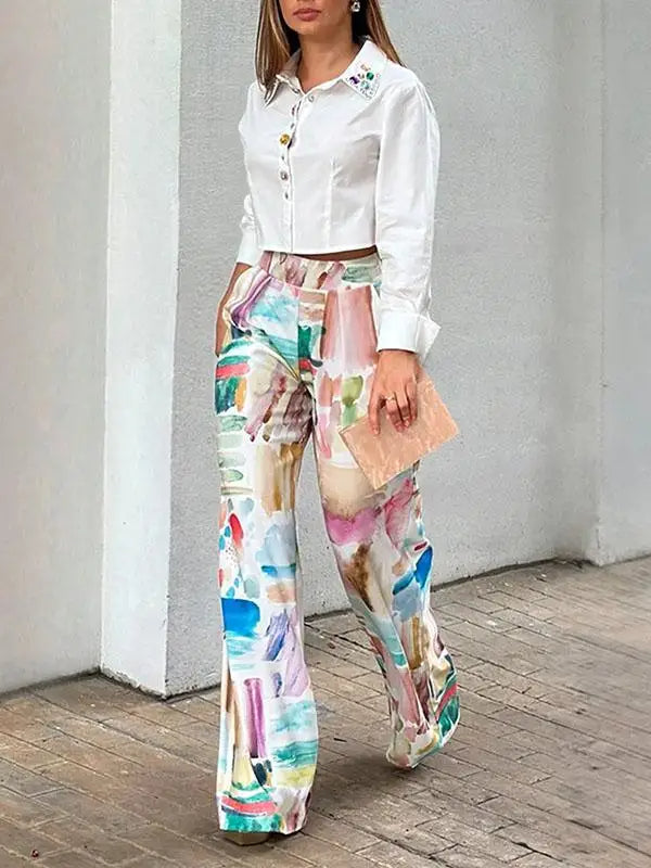 Elodie - Broek met Hoge Taille en Rechte Pijpen
