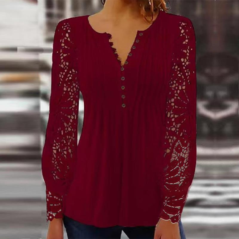 Yara – Blouse met Kanten Mouwen