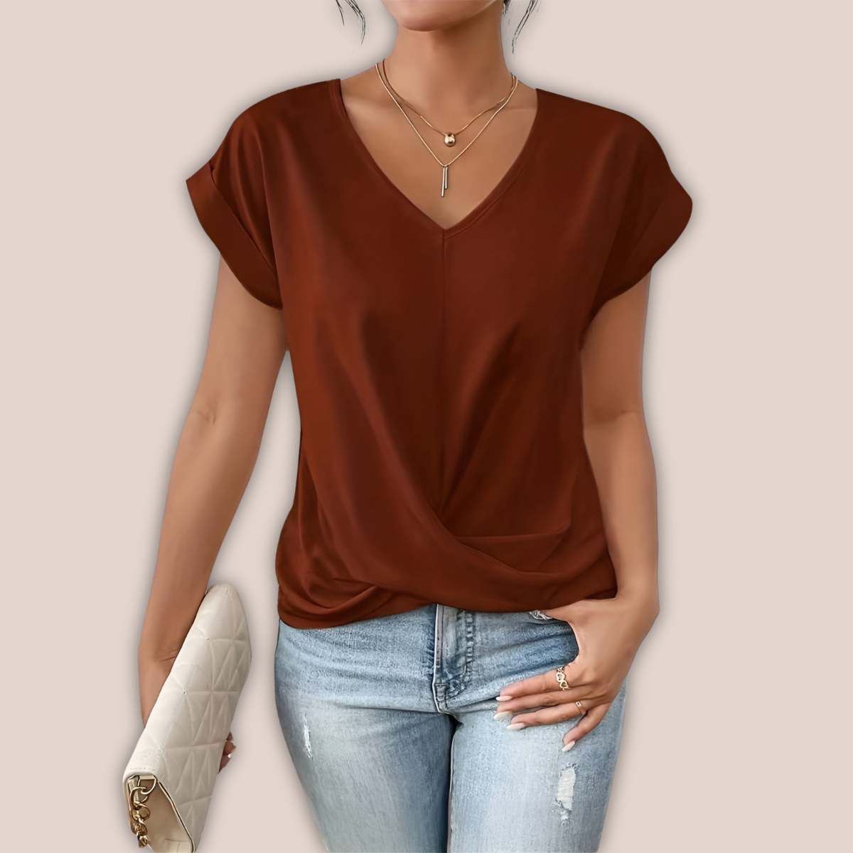 Luna - Casual Zomers Shirt met V-hals