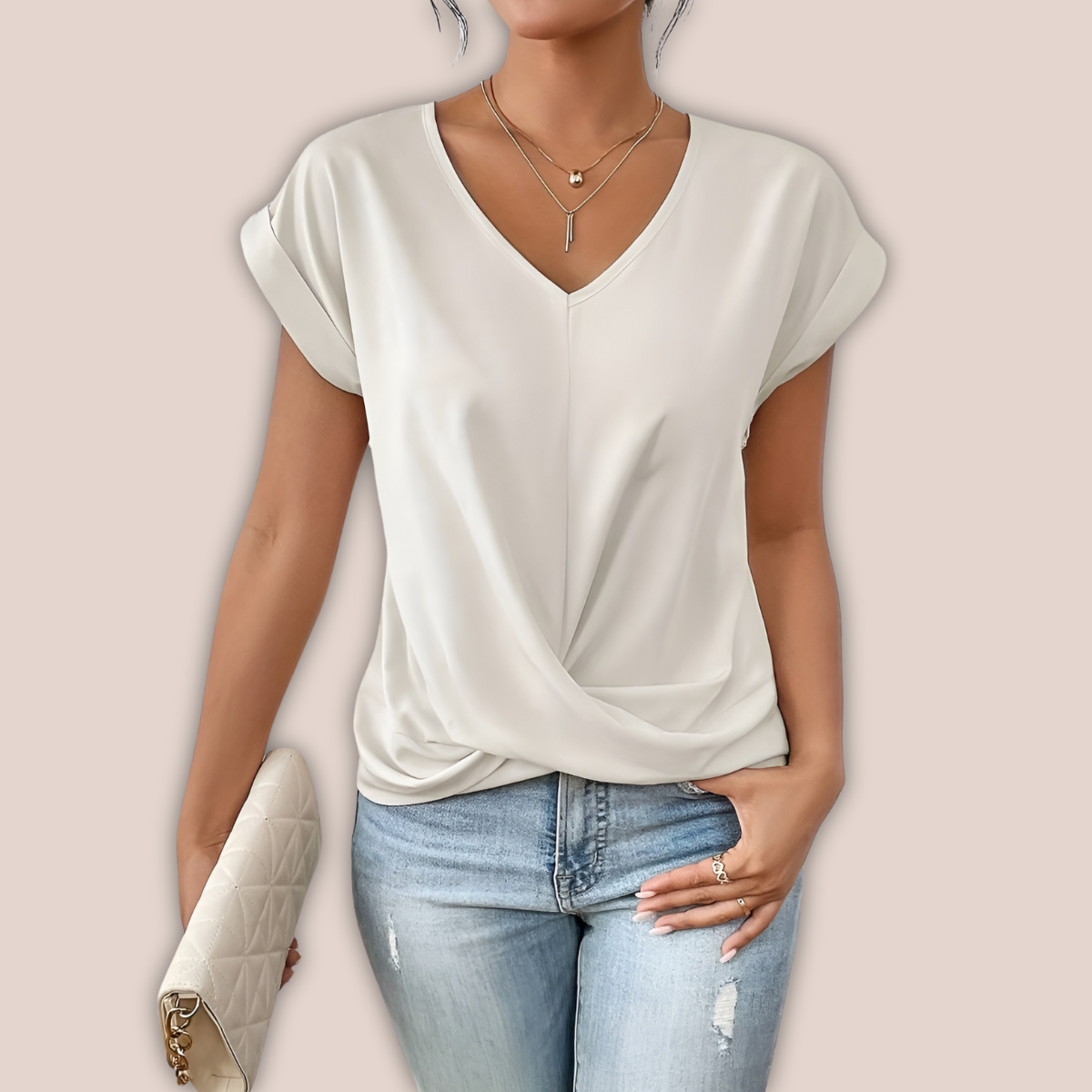 Luna - Casual Zomers Shirt met V-hals