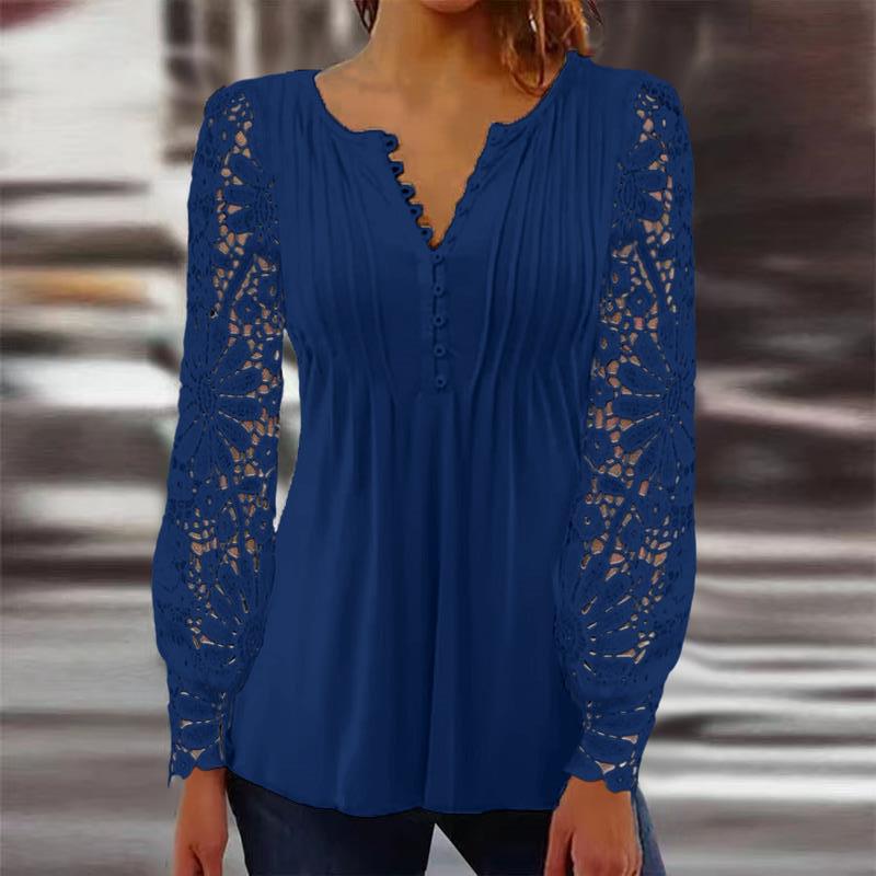 Yara – Blouse met Kanten Mouwen