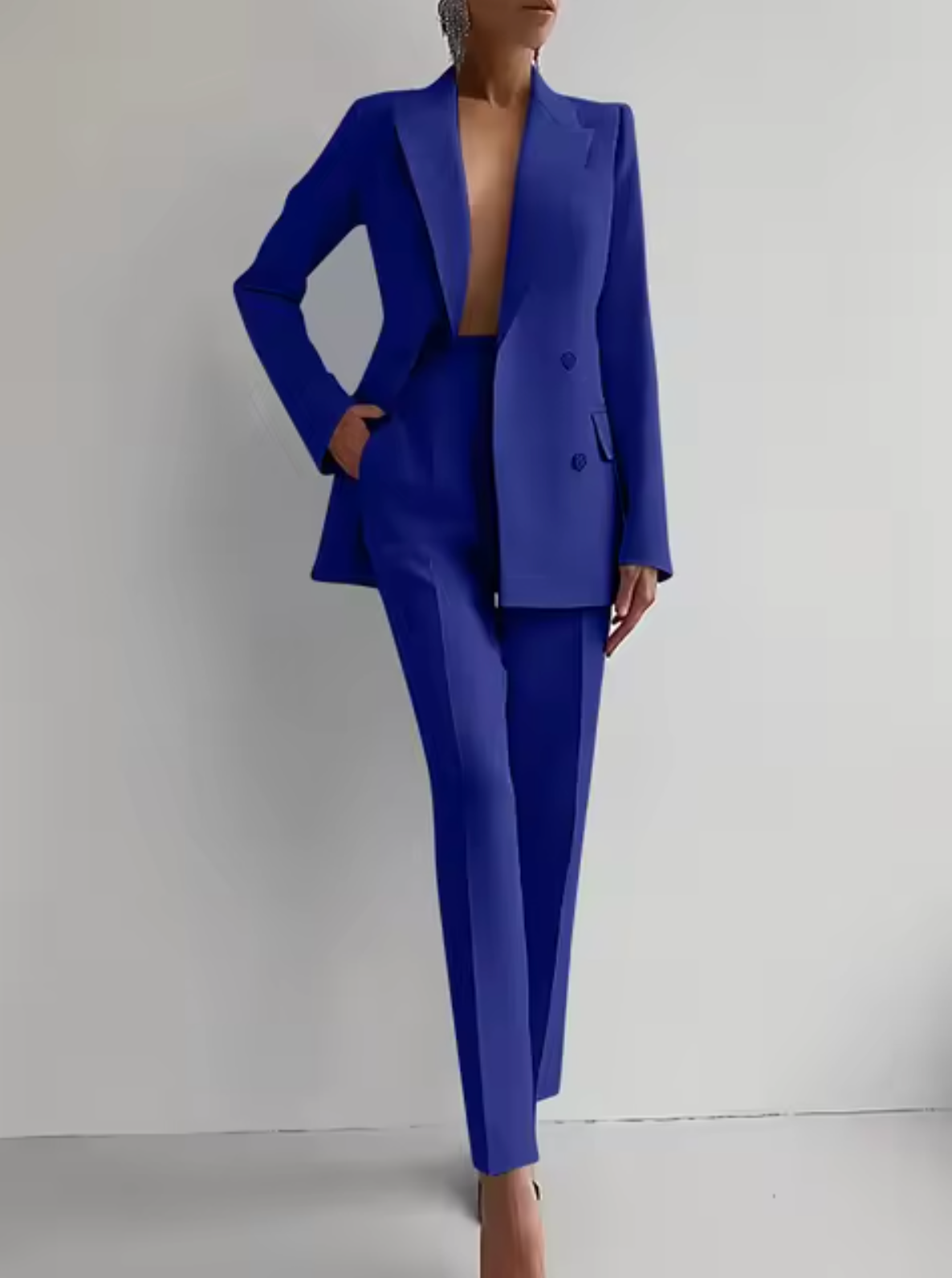 Mariza – Trendy Blazer en Broek met Plooien