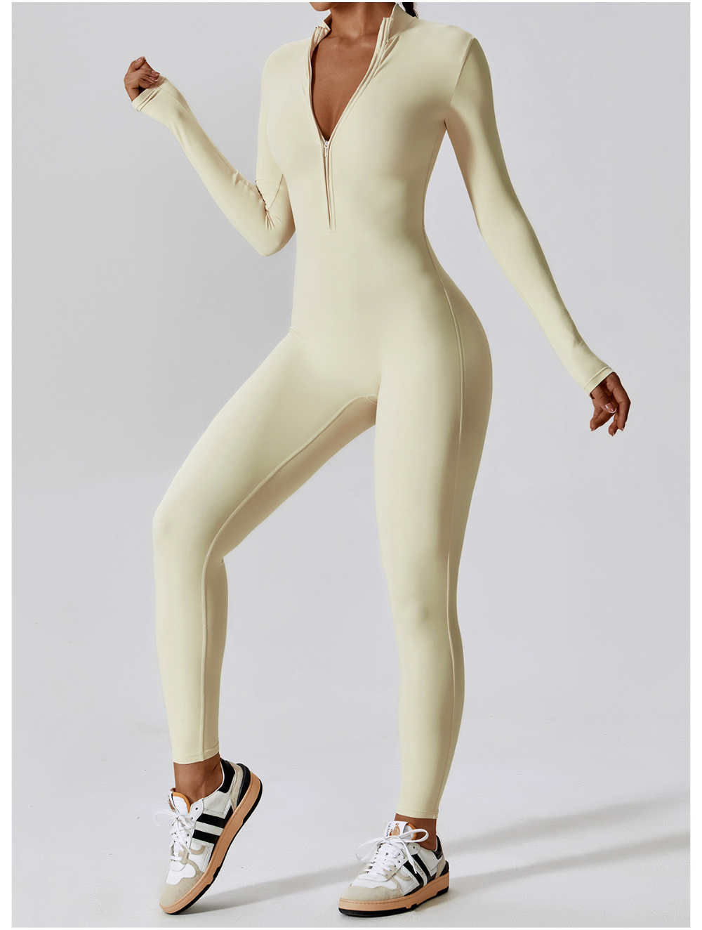 Fayenne - Shaping Yoga Fitness Jumpsuit met Lange Mouwen