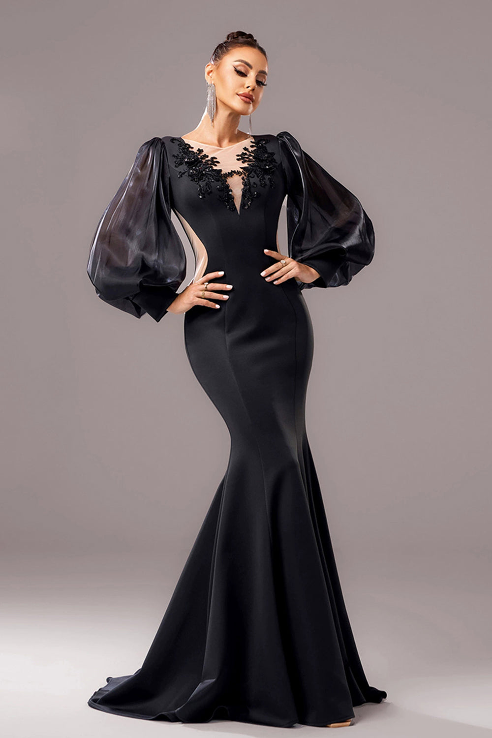 Celestine - Elegante Jurk met Sheer Mouwen