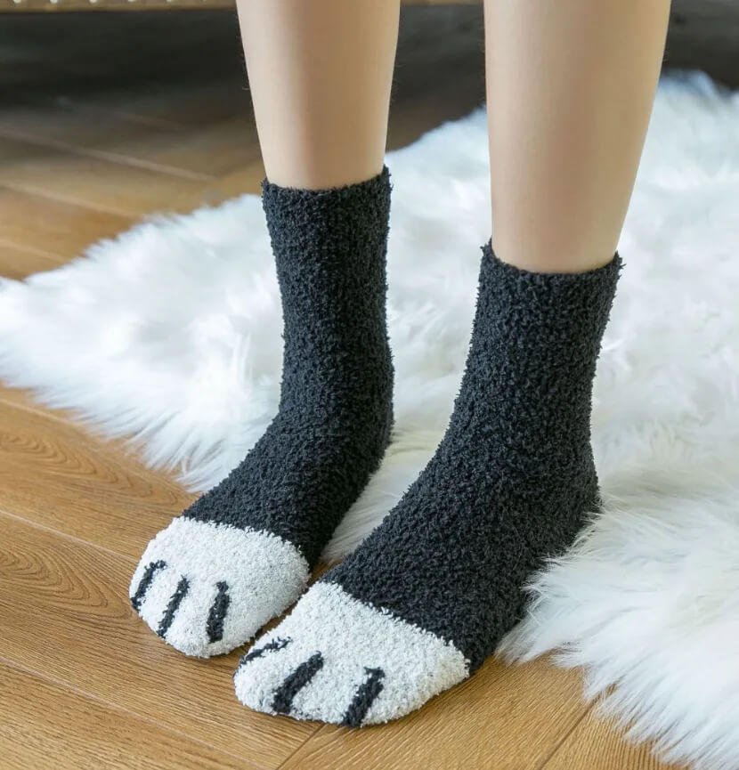 Dames Sokken met Kattenpootjes - Pluche Katoenmix