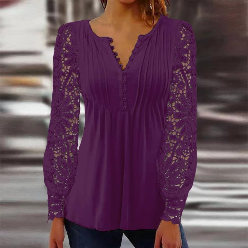 Yara – Blouse met Kanten Mouwen