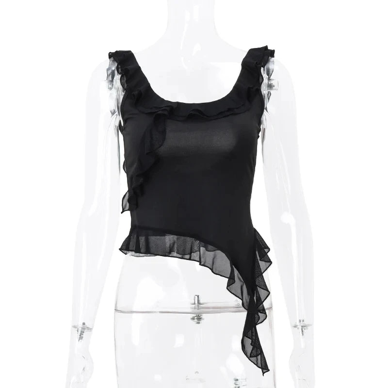 Liora - Ruffled Spaghetti Top