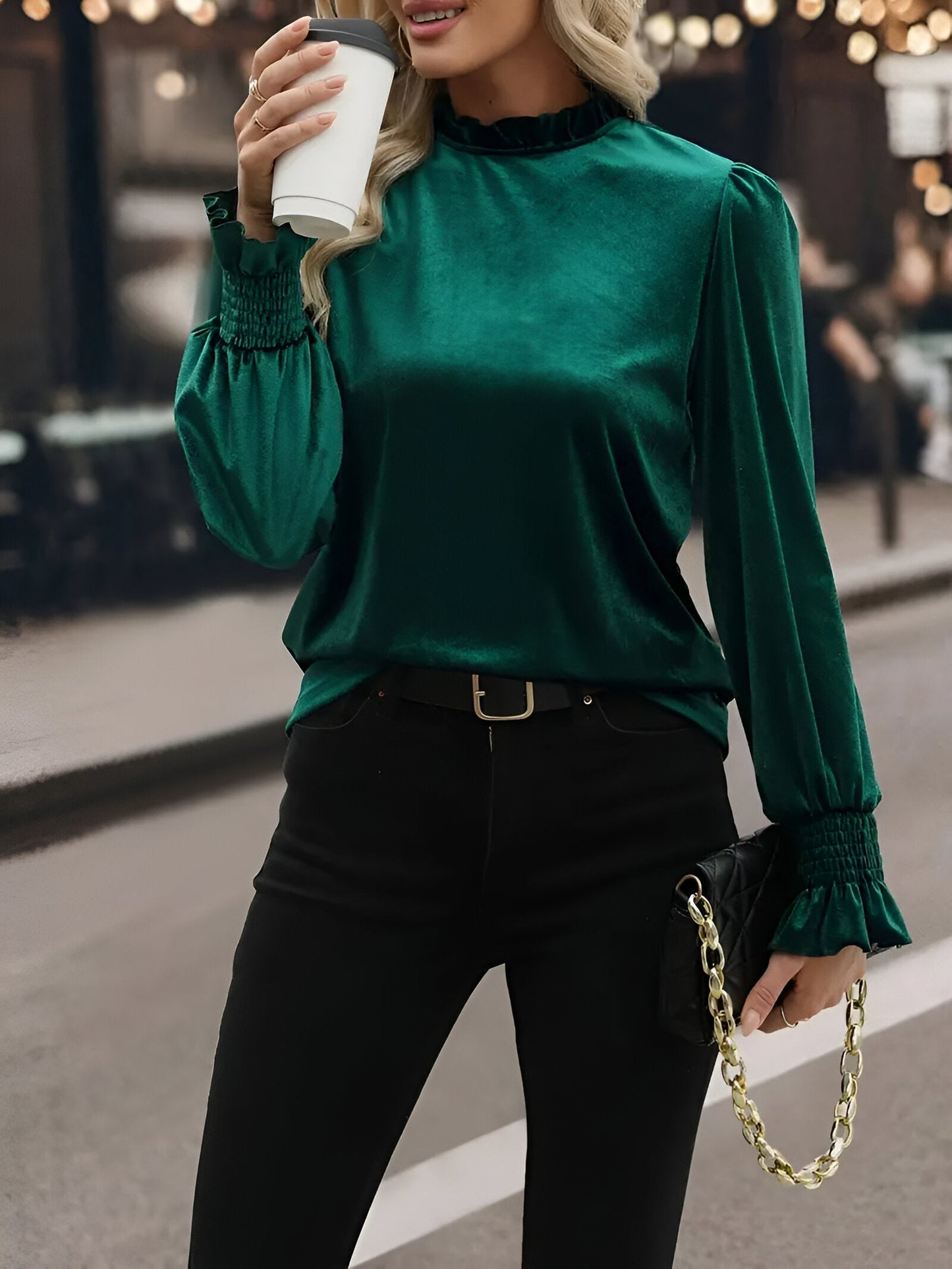 Bluma - Elegante Fluwelen Blouse