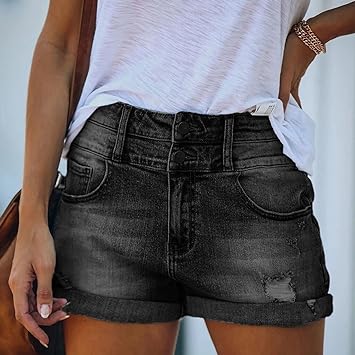 Nova - Gescheurde Denim Shorts met Hoge Taille