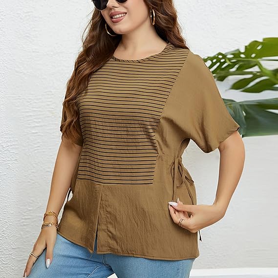 Elvira - Gestreept T-shirt met Zijsplit