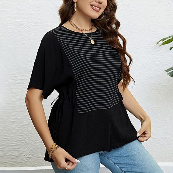 Elvira - Gestreept T-shirt met Zijsplit