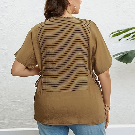 Elvira - Gestreept T-shirt met Zijsplit