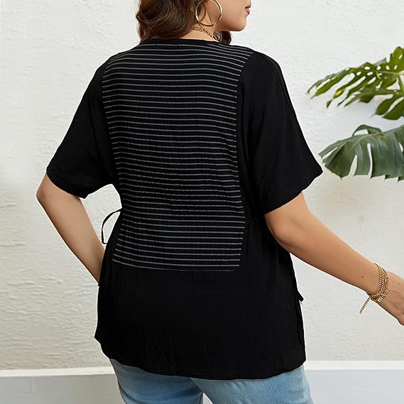 Elvira - Gestreept T-shirt met Zijsplit
