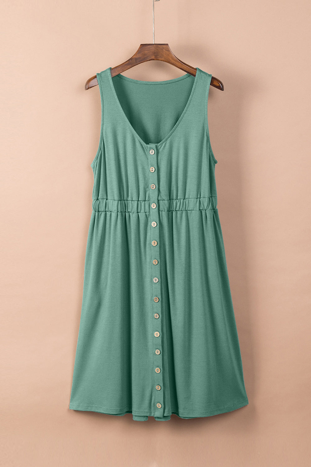 Elena - Groen Mouwloos Jurk