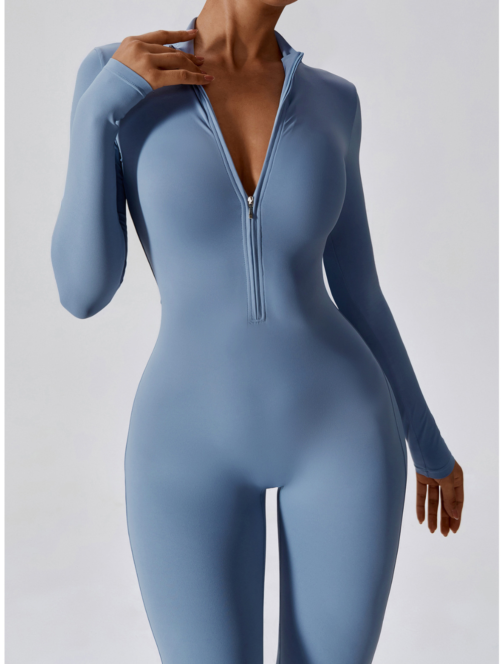Fayenne - Shaping Yoga Fitness Jumpsuit met Lange Mouwen