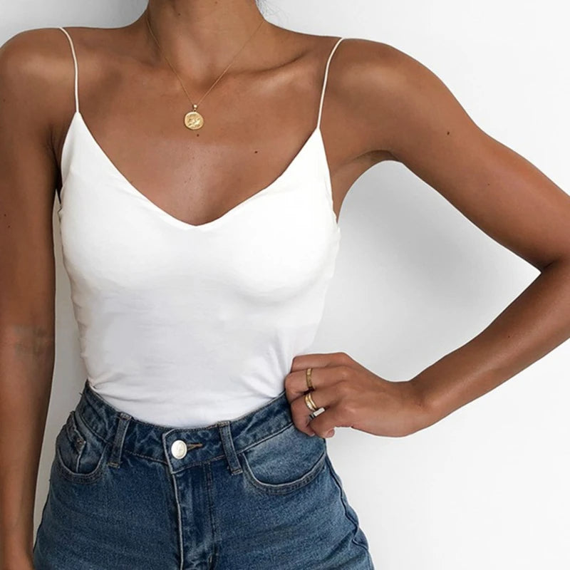 Evelyne - V-Hals Spaghetti Top