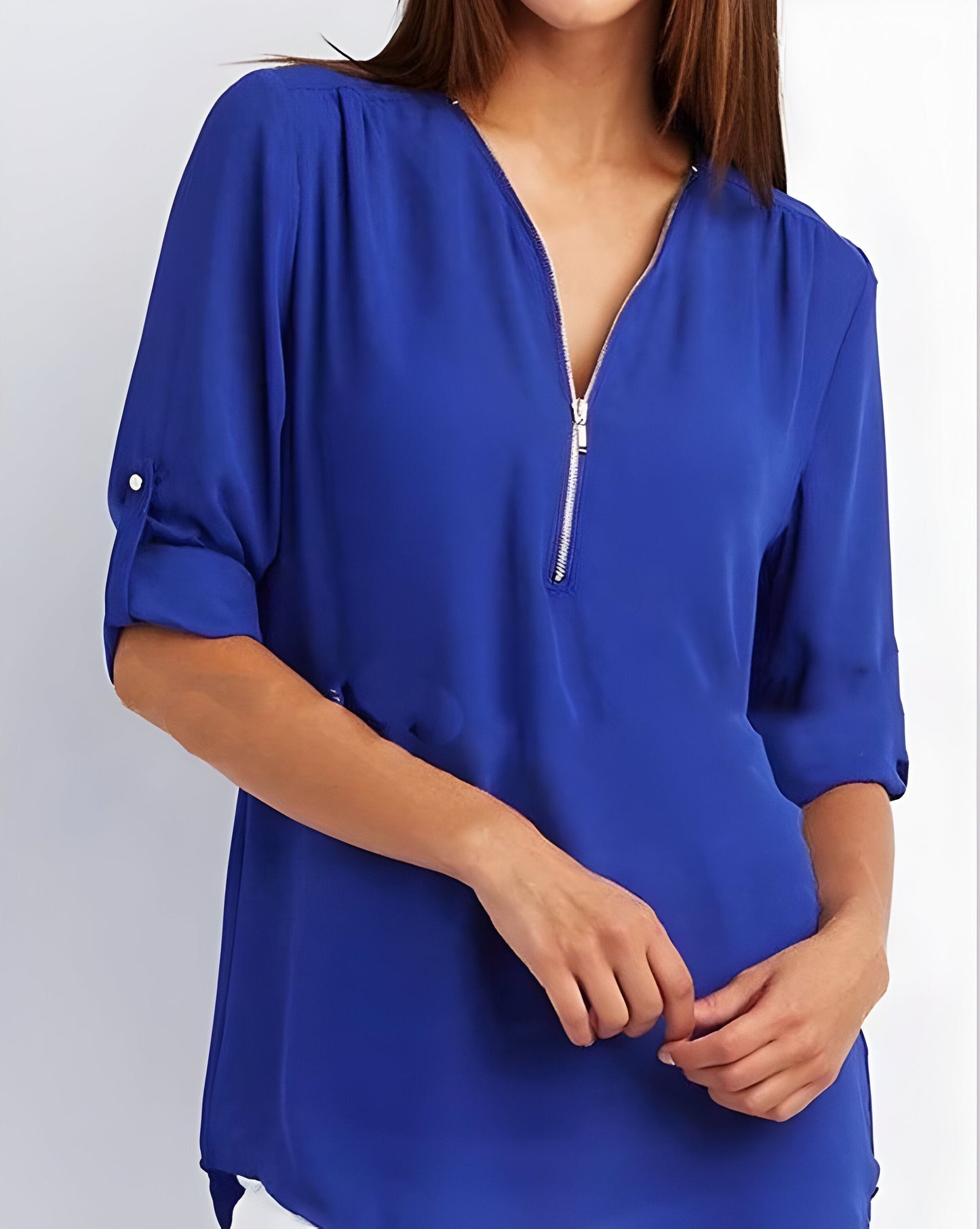 Amaya - Stijlvolle Blouse met Halve Rits