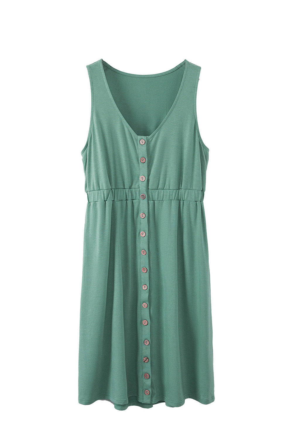 Elena - Groen Mouwloos Jurk