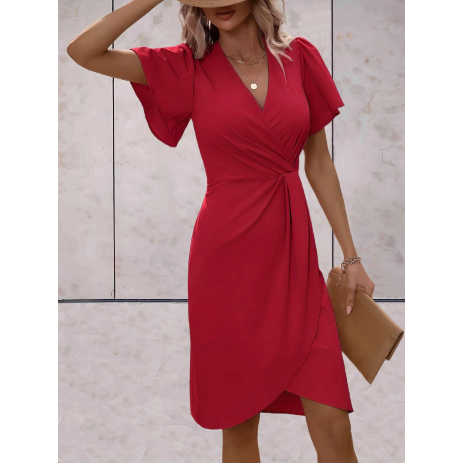 GRACE KARIN Wikkeljurk voor dames, V-hals, elegante GRACE KARIN Wikkeljurk voor dames, V-hals, elegante