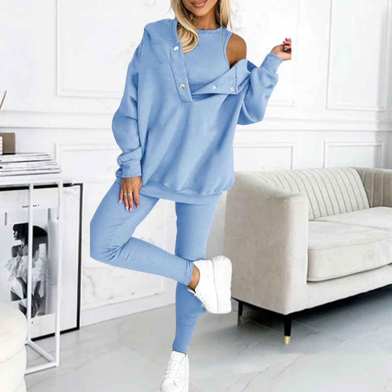 Dames 2-delige Huispak Loungewear Set β Hoodie met Capuchon en Legging, Zachte Stof, Homewear voor Thuis