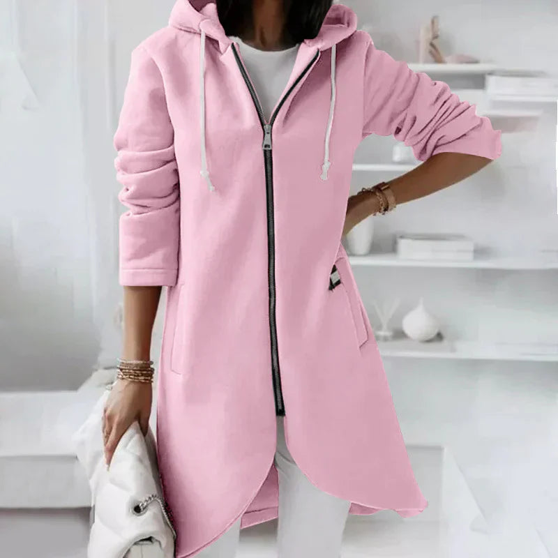 Dames Basic Hoodie met Rits โ Sweatvest jas met capuchon, casual voor dagelijks gebruik