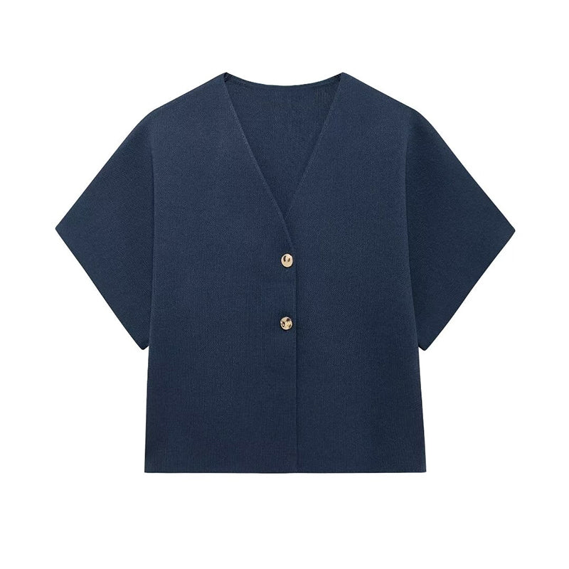 Claribel - Gebreide Top met V-hals